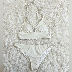 Shade N Shore White Ridged Bikini Set